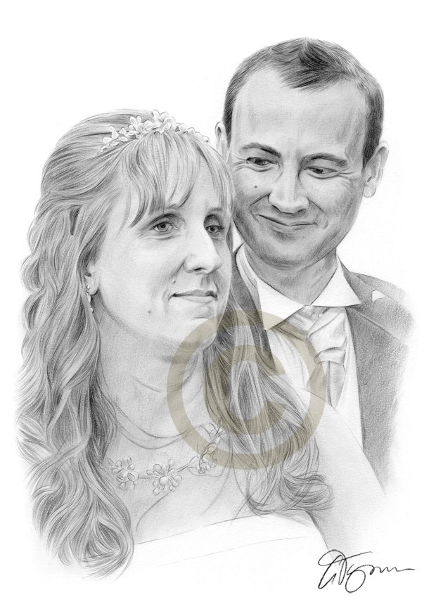 pencil-drawing-married-couple-wedding